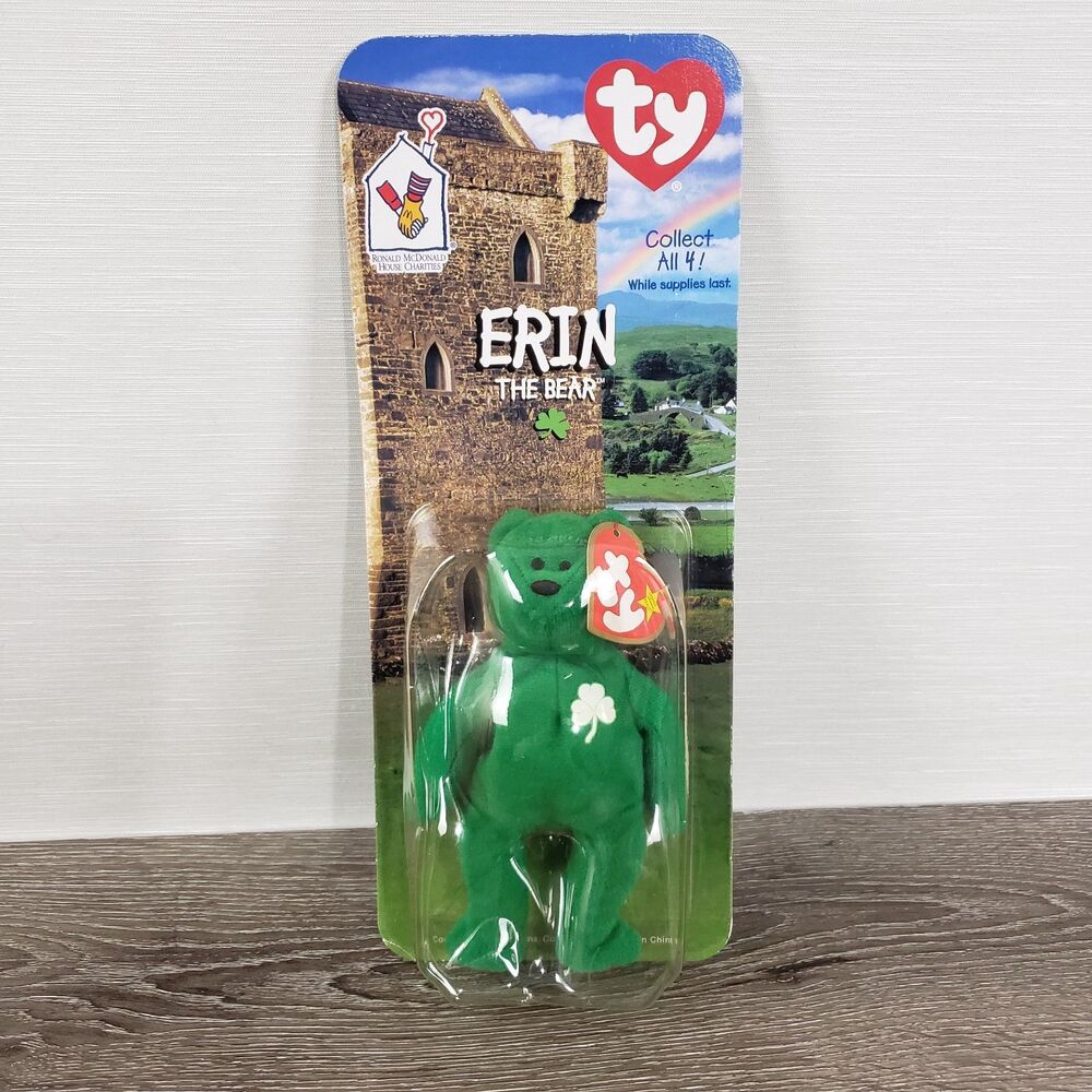 McDonalds Ty Beanie Babies Erin Retired International Plush Toy DOB 3/17/1997